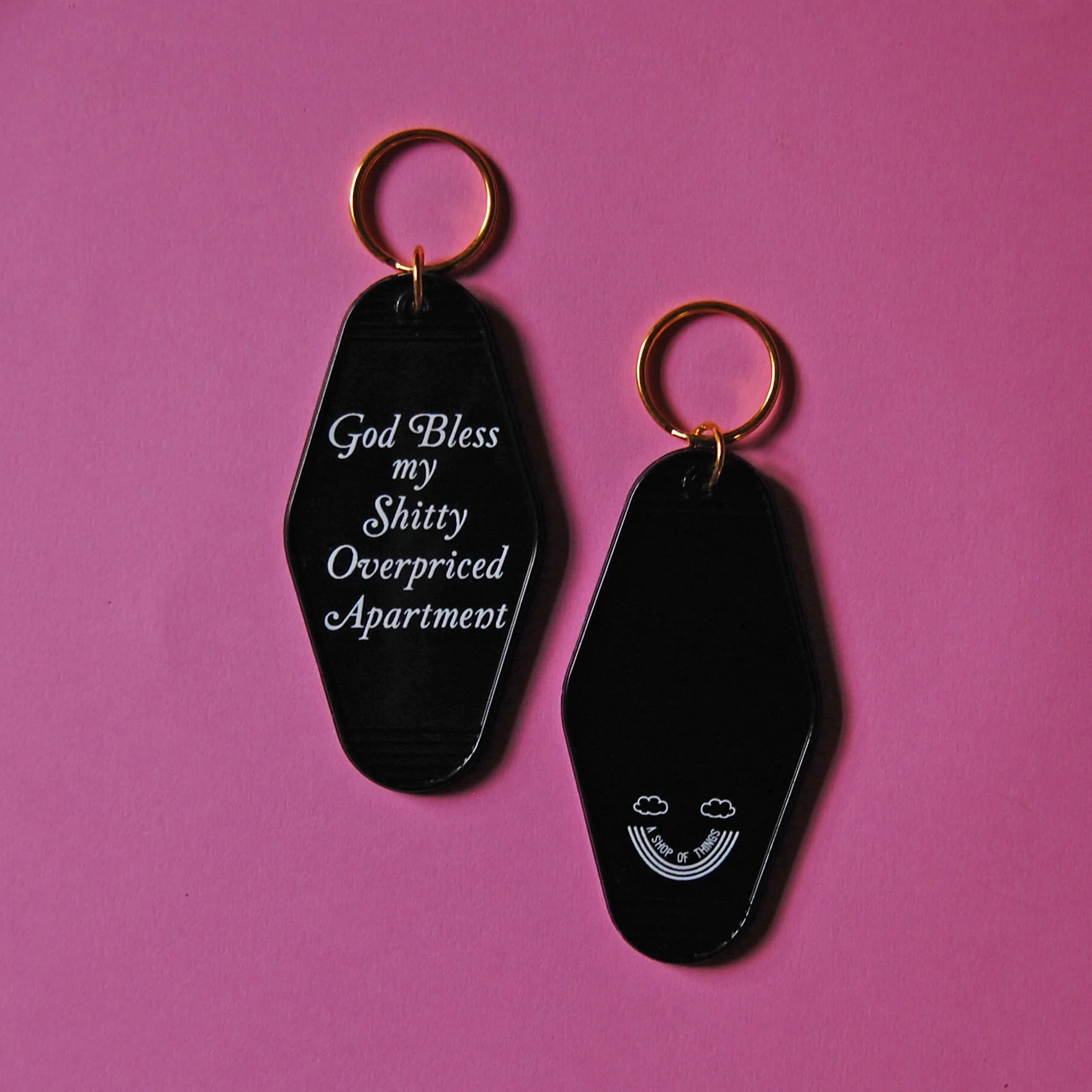 God Bless my Shitty Apartment keychain - Image 4
